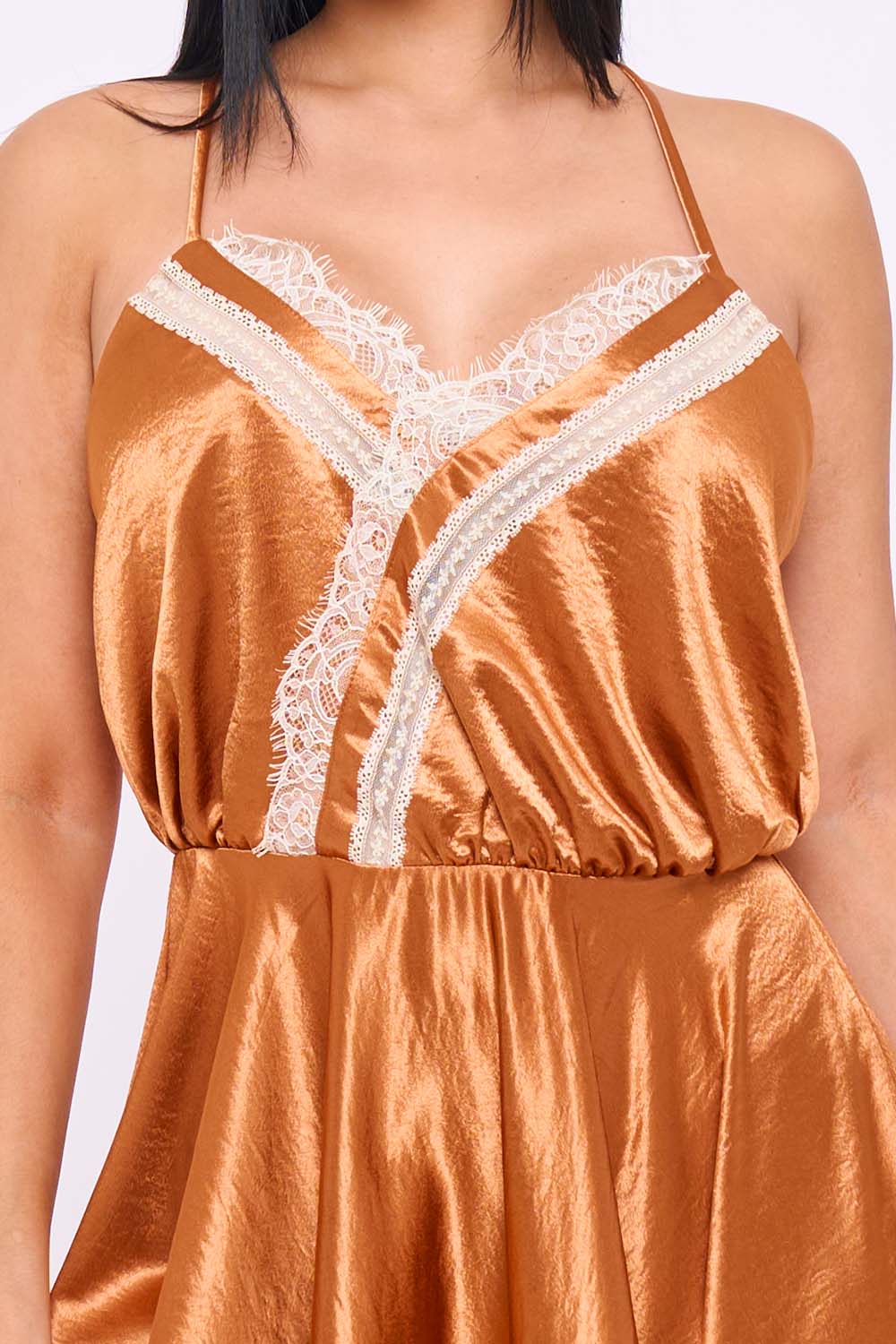 SD2381HP - LACE TRIM DETAIL HI-LOW MIDI DRESS - Image 15