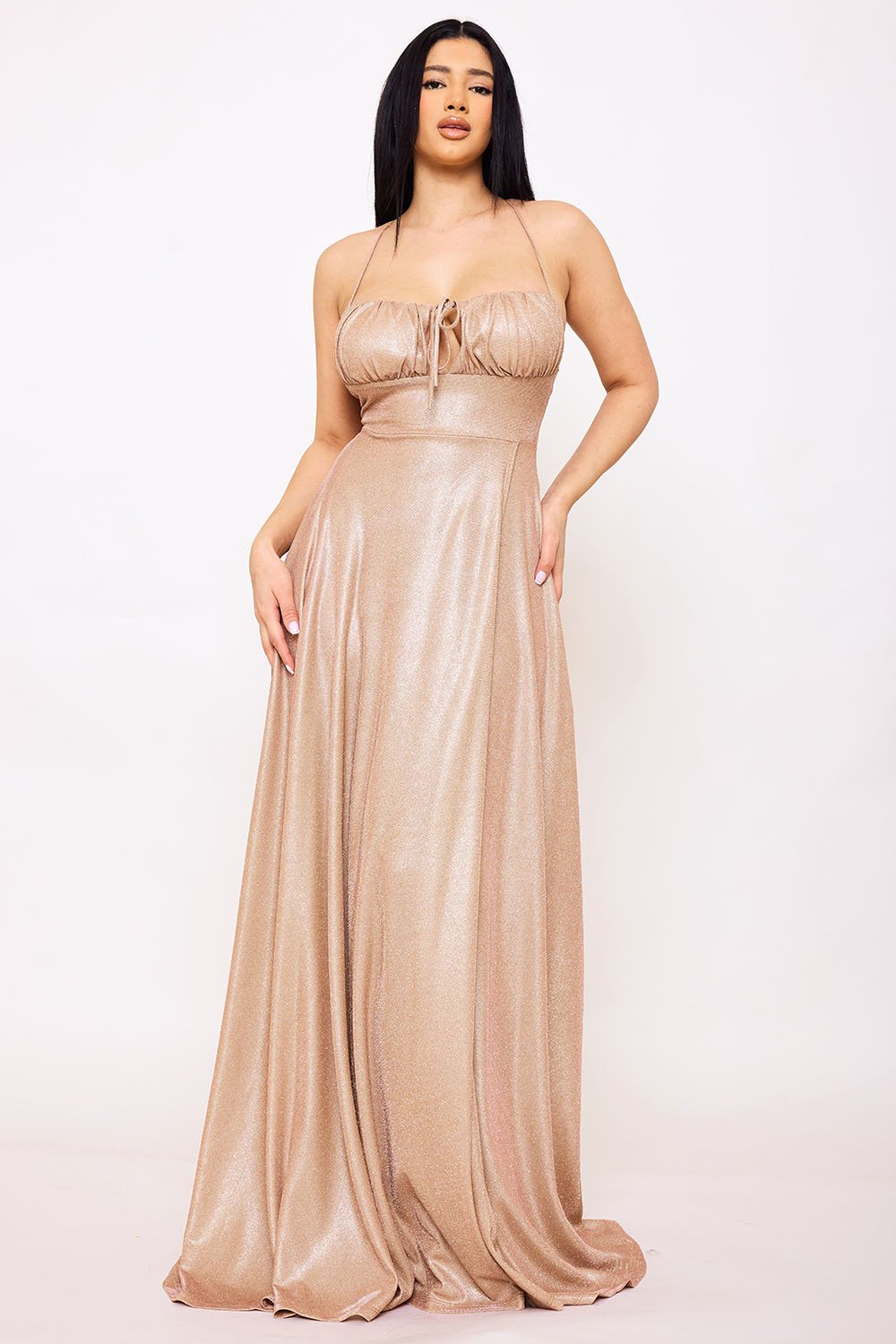 SDM1618JP - SPAGHETTI STRAP SHERRI SHINE MAXI DRESS