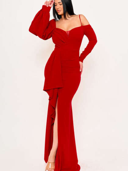 SDM2087HP - DIFFERENT SLEEVE DETAIL MAXI DRESS