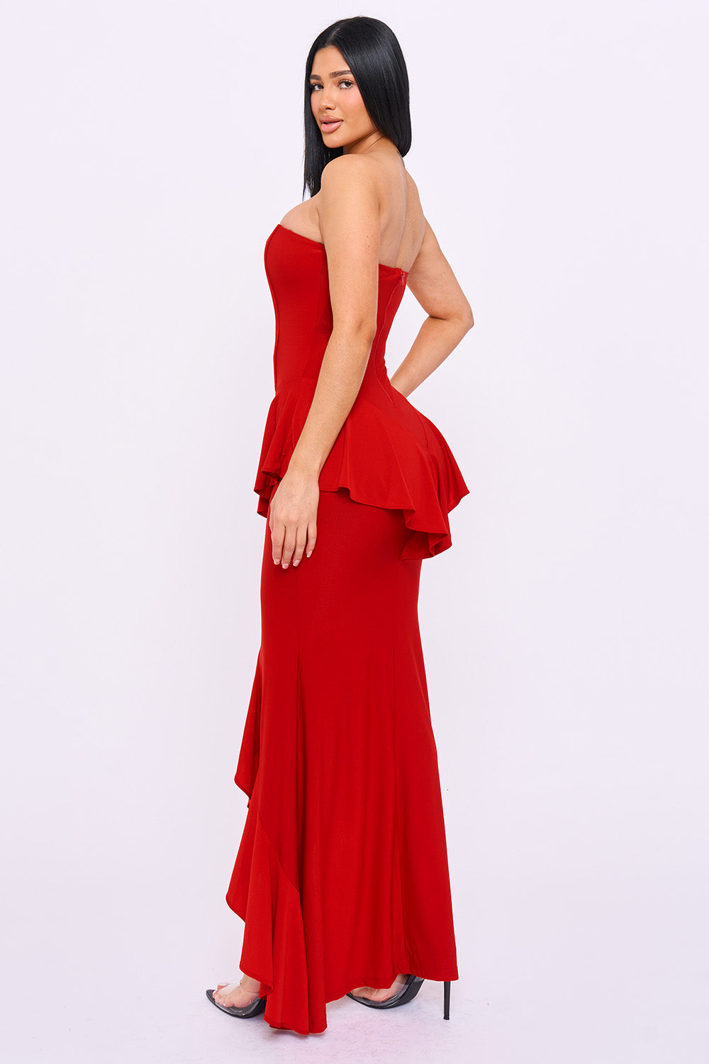 SDM2271JP - TUBE TOP RUFFLE DETAIL MERMAID MAXI DRESS - Image 4