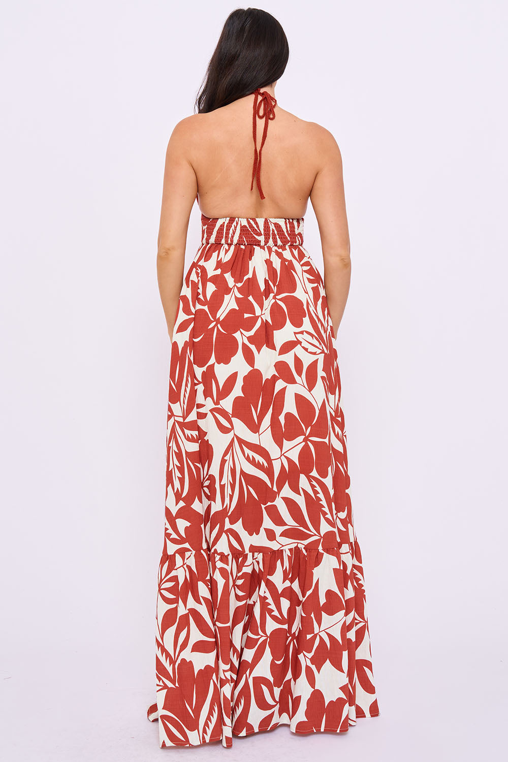 SDM2305HP - CROCHET HALTER TOP WITH PRINTED MAXI DRESS - Image 10